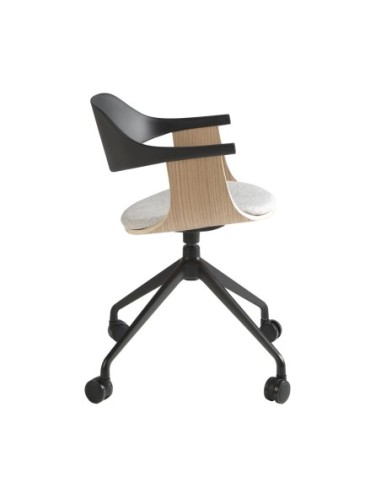 Silla oficina giratoria tela gris claro y pvc...