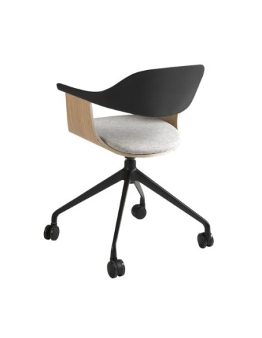 Silla oficina giratoria tela gris claro y pvc...