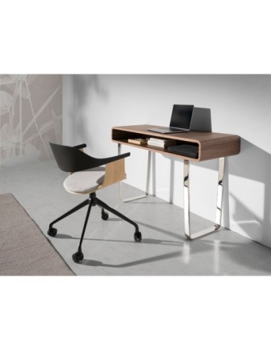 Silla oficina giratoria tela gris claro y pvc...