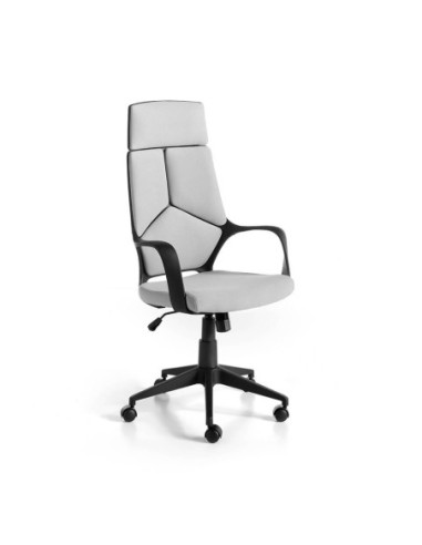 Silla oficina giratoria tela gris claro y pvc...