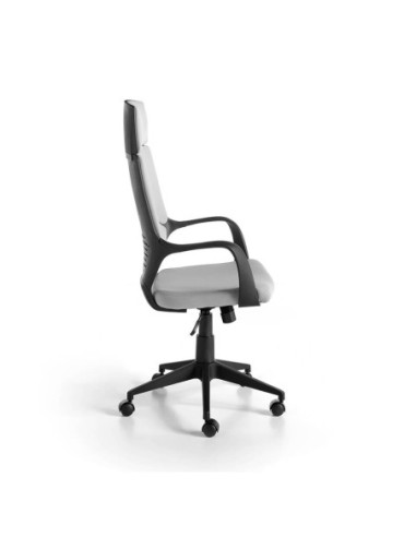 Silla oficina giratoria tela gris claro y pvc...