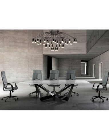 Silla oficina giratoria tela gris claro y pvc...