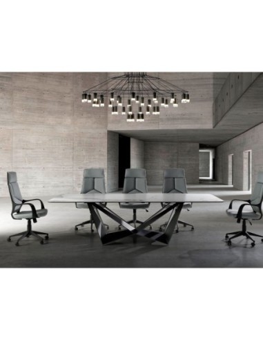 Silla oficina giratoria tela gris claro y pvc...