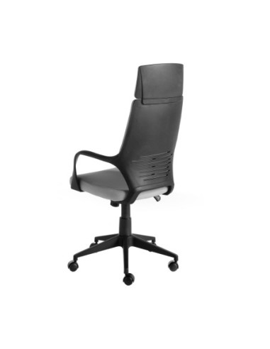 Silla oficina giratoria tela gris claro y pvc...