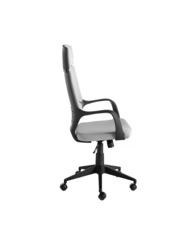 Silla oficina giratoria tela gris claro y pvc...
