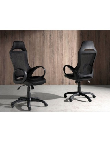 Silla oficina giratoria tela negra