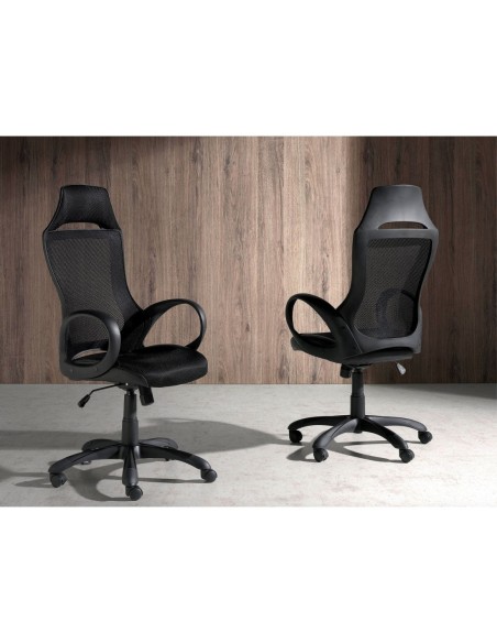 Silla oficina giratoria tela negra