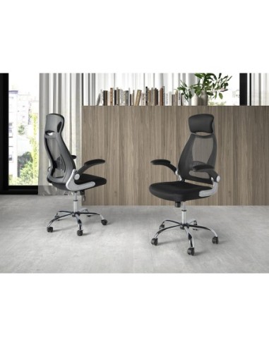 Silla oficina giratoria tela negra
