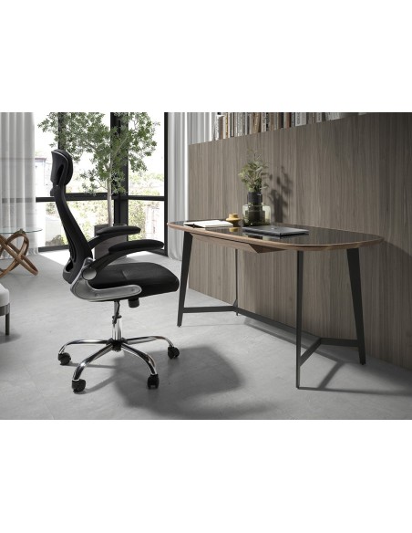 Silla oficina giratoria tela negra