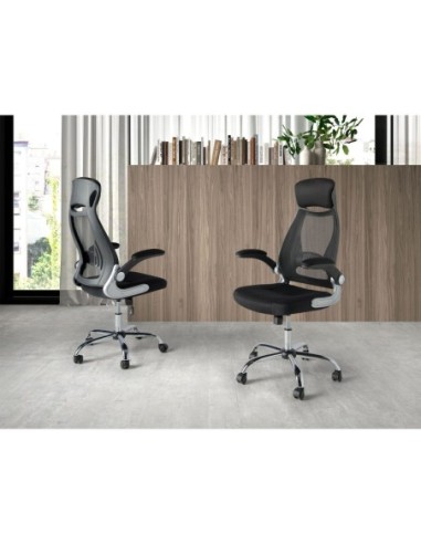 Silla oficina giratoria tela negra