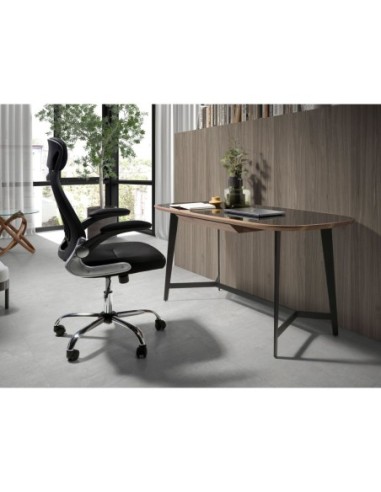 Silla oficina giratoria tela negra