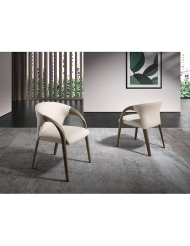 Silla polipiel crema