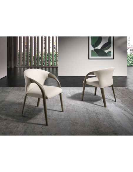 Silla polipiel crema