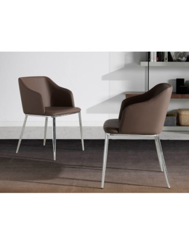 Silla polipiel marrón