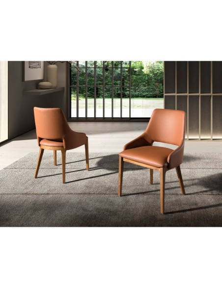 Silla polipiel marrón