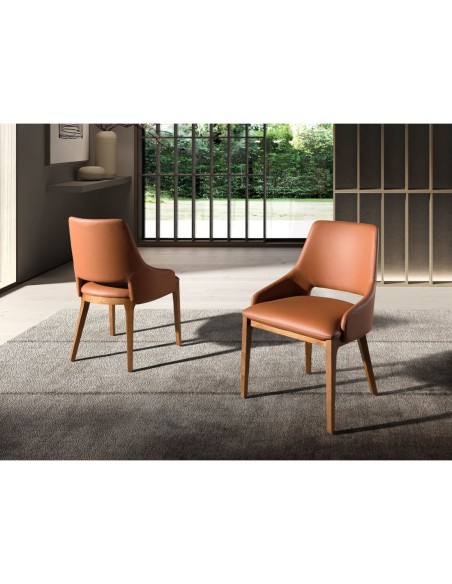 Silla polipiel marrón