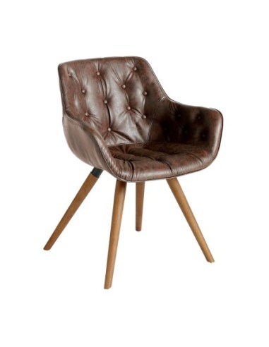 Silla polipiel marrón chocolate