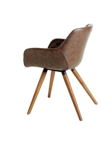 Silla polipiel marrón chocolate