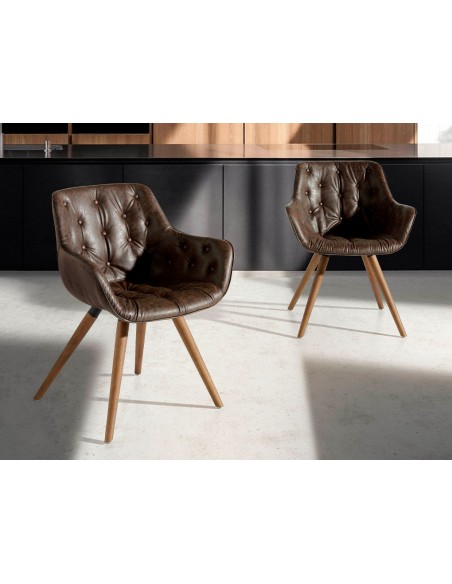 Silla polipiel marrón chocolate