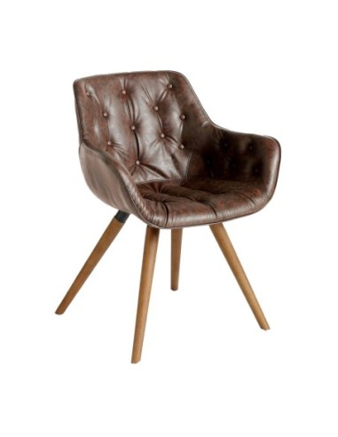 Silla polipiel marrón chocolate