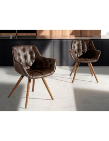 Silla polipiel marrón chocolate