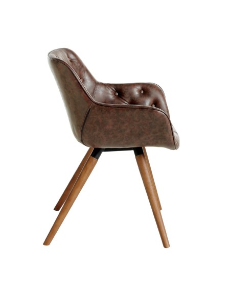 Silla polipiel marrón chocolate