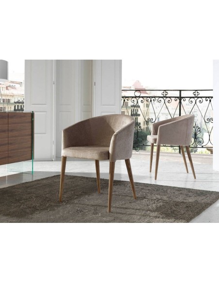 Silla tela beige