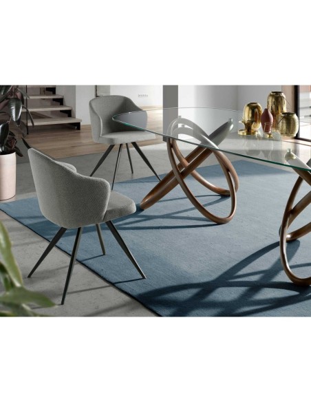 Silla tela gris