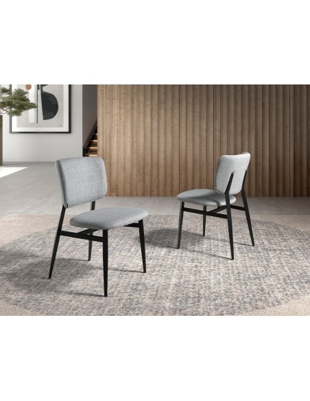 Silla tela gris claro