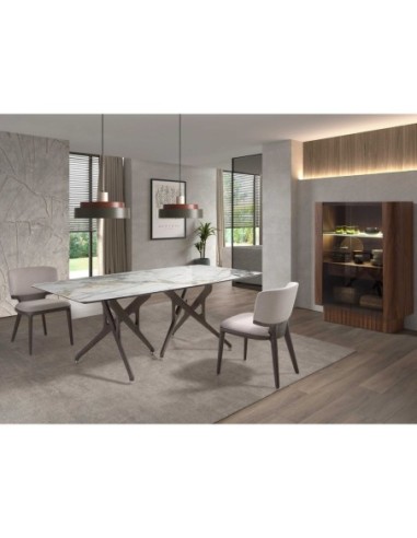 Silla tela gris claro