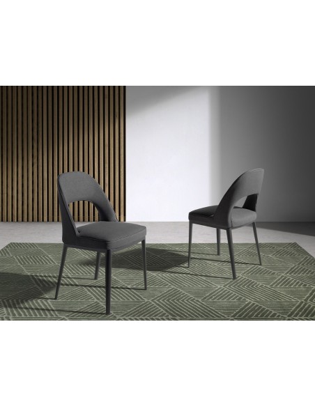 Silla tela gris oscuro