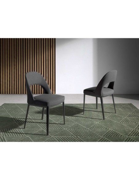 Silla tela gris oscuro