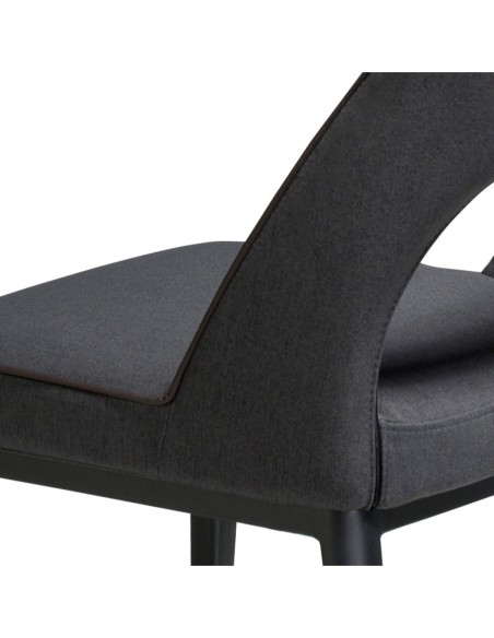 Silla tela gris oscuro
