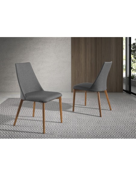 Silla tela gris oscuro