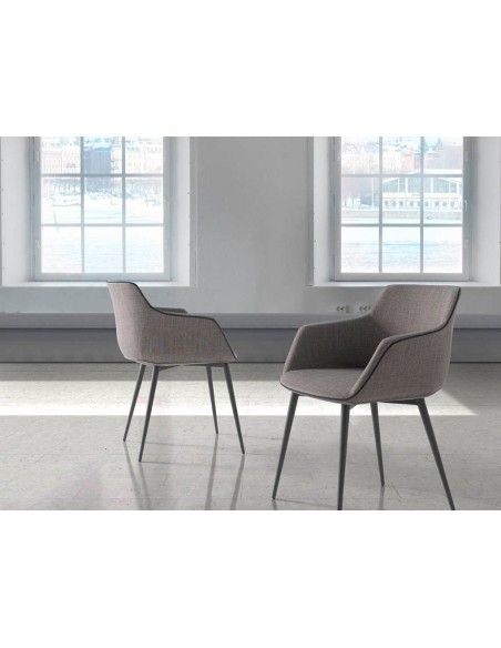 Silla tela gris oscuro