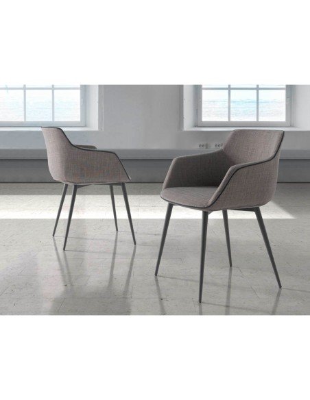 Silla tela gris oscuro