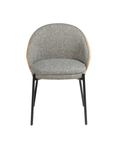 Silla tela gris y nogal