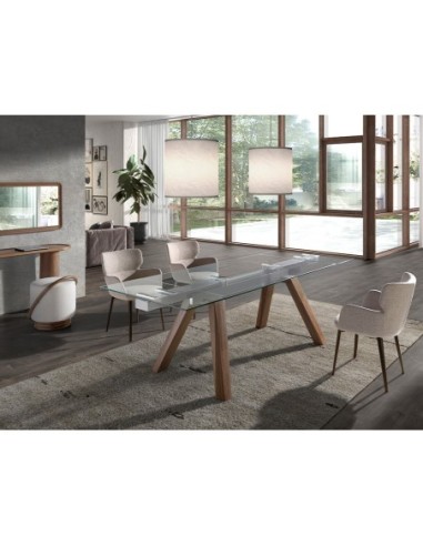 Silla tela marrón jaspeada