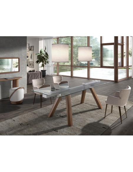 Silla tela marrón jaspeada