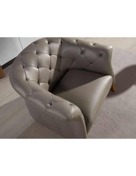 Sillón Chester piel gris