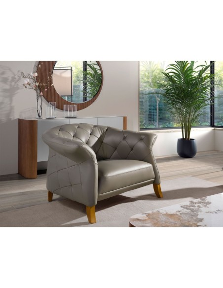Sillón Chester piel gris
