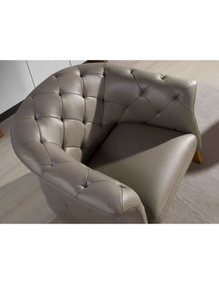 Sillón Chester piel gris