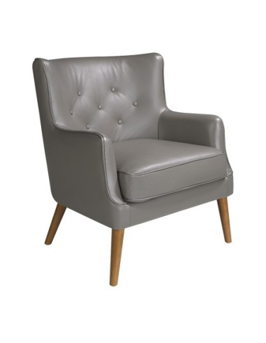 Sillón Chester piel gris oscuro