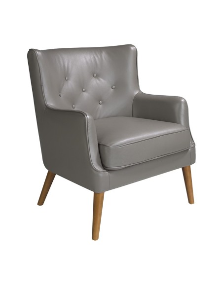 Sillón Chester piel gris oscuro