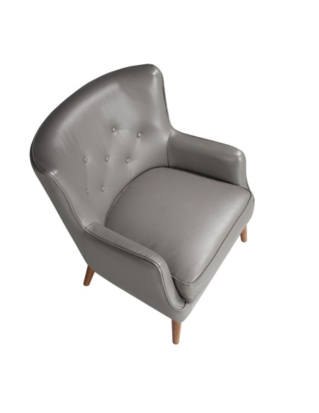 Sillón Chester piel gris oscuro