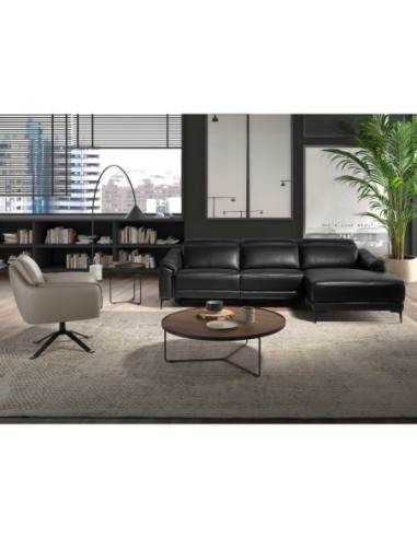 Sillón giratorio piel gris oscuro