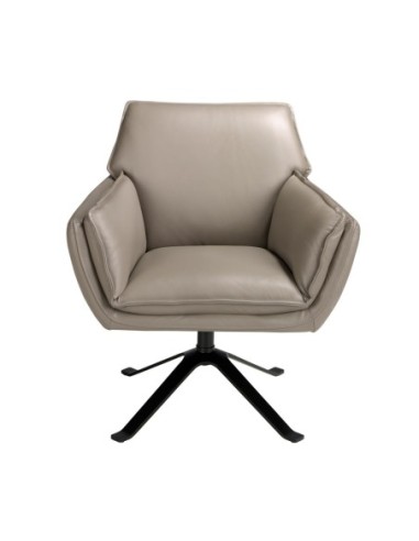 Sillón giratorio piel gris oscuro