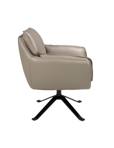 Sillón giratorio piel gris oscuro