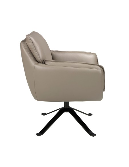 Sillón giratorio piel gris oscuro