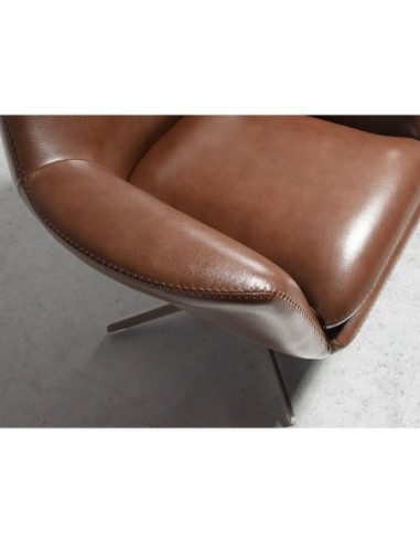 Sillón giratorio piel marrón